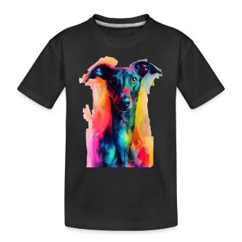 Windhund - Kinder Premium Bio T-Shirt - Schwarz - Vorne