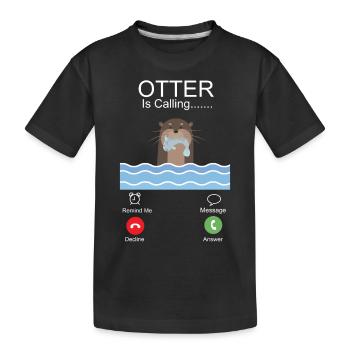 Otter Phone Display Otter Is - Kids' Premium Organic T-Shirt - black - Front