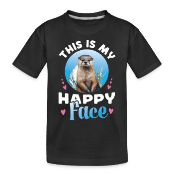 Loutre : c’est mon visage heureux - T-shirt bio Premium Enfant - noir - Devant