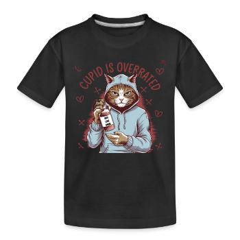 Single Valentine's Day Love Cupid Funny Saying - Kids' Premium Organic T-Shirt - black - Front