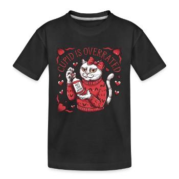 Célibataire Saint-Valentin Amour Cupidon Drôle Dicton - T-shirt bio Premium Enfant - noir - Devant