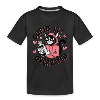Single Valentine's Day Love Cupid Funny Saying - Kids' Premium Organic T-Shirt - black - Front