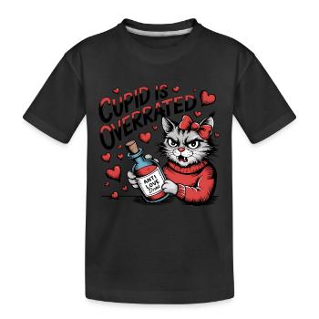 Single Valentinstag Liebe Amor lustiges Spruch - Kinder Premium Bio T-Shirt - Schwarz - Vorne