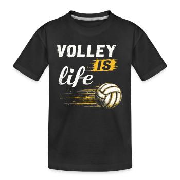 Volleyballspieler Und Fan Spike Servieren - Kinder Premium Bio T-Shirt - Schwarz - Vorne