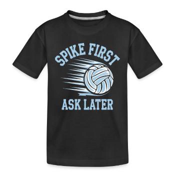 Joueur De Volley-ball Et Fan Spike Service - T-shirt bio Premium Enfant - noir - Devant