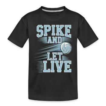 Volleyballspieler Und Fan Spike Servieren - Kinder Premium Bio T-Shirt - Schwarz - Vorne