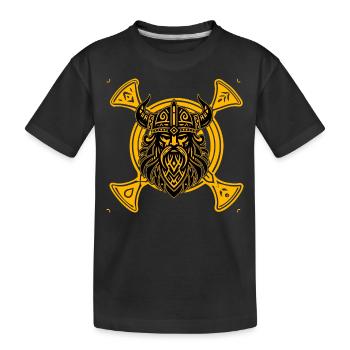 Wikinger - Kinder Premium Bio T-Shirt - Schwarz - Vorne