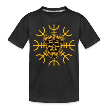 Wikinger - Kinder Premium Bio T-Shirt - Schwarz - Vorne