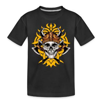Wikinger - Kinder Premium Bio T-Shirt - Schwarz - Vorne