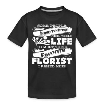 Florist Proud Florist Parent - Kids' Premium Organic T-Shirt - black - Front
