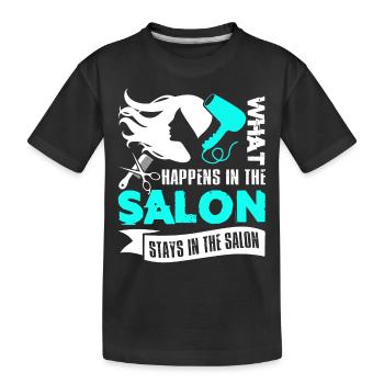 Hair Stylist What Happens In The Salon Stays In - Kids' Premium Organic T-Shirt - black - Front