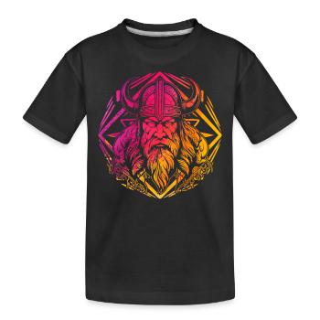 Wikinger - Kinder Premium Bio T-Shirt - Schwarz - Vorne