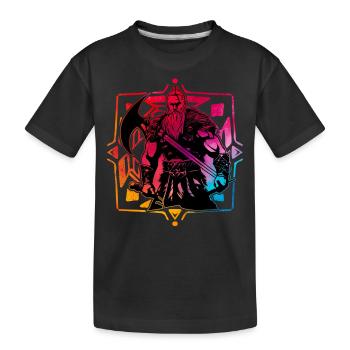 Wikinger - Kinder Premium Bio T-Shirt - Schwarz - Vorne