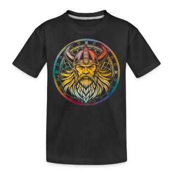 Wikinger - Kinder Premium Bio T-Shirt - Schwarz - Vorne