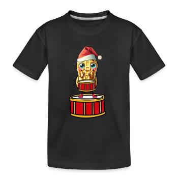 Cacahuète Noël Tambour Tambour Enfant Enfants Père Noël - T-shirt bio Premium Enfant - noir - Devant