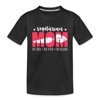 Maman végétarienne L’idole Le mythe Le véganisme - T-shirt bio Premium Enfant - noir - Devant