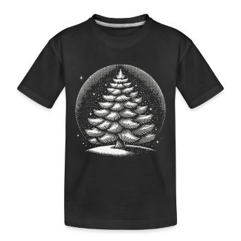 Atmospheric Christmas Tree Artwork - Kids' Premium Organic T-Shirt - black - Front