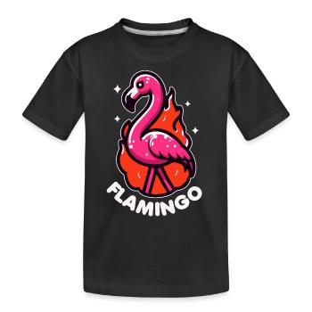 Flamant rose jeu de mots oiseau mignon - T-shirt bio Premium Enfant - noir - Devant