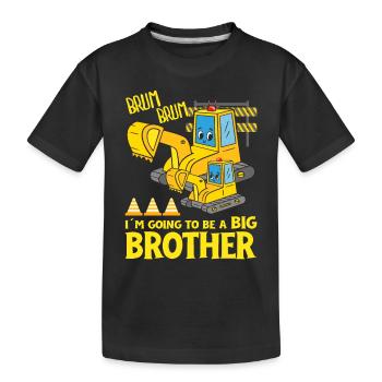 Excavator Child Ready Going To Be A Big Brother - Kinder Premium Bio T-Shirt - Schwarz - Vorne