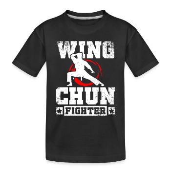 Combattant de Wing chun - T-shirt bio Premium Enfant - noir - Devant