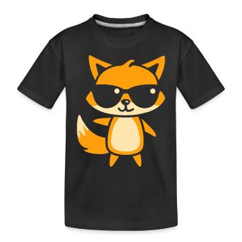 Fuchs 18 - Kinder Premium Bio T-Shirt - Schwarz - Vorne