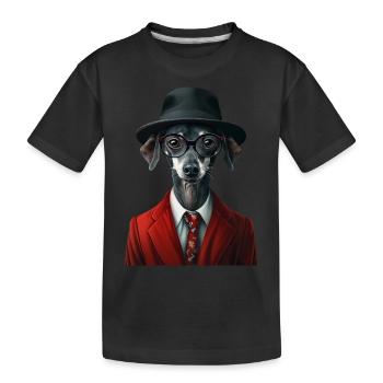 Italienischer Windspielhund - Kinder Premium Bio T-Shirt - Schwarz - Vorne