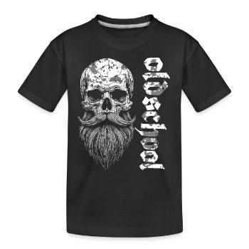 Crâne barbu à l’ancienne - T-shirt bio Premium Enfant - noir - Devant