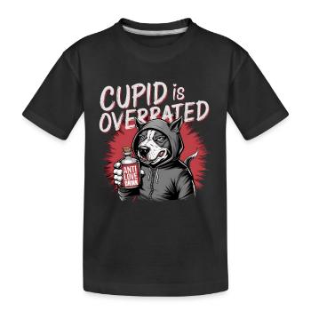 Single Valentine's Day Love Cupid Funny Saying - Kids' Premium Organic T-Shirt - black - Front