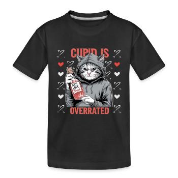 Single Valentinstag Liebe Amor lustiges Spruch - Kinder Premium Bio T-Shirt - Schwarz - Vorne