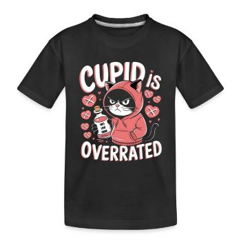 Célibataire Saint-Valentin Amour Cupidon Drôle Dicton - T-shirt bio Premium Enfant - noir - Devant