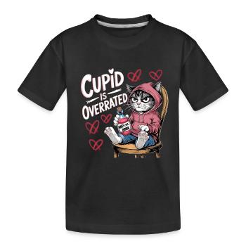 Single Valentinstag Liebe Amor lustiges Spruch - Kinder Premium Bio T-Shirt - Schwarz - Vorne