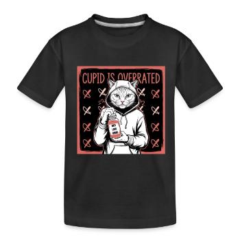 Single Valentine's Day Love Cupid Funny Saying - Kids' Premium Organic T-Shirt - black - Front