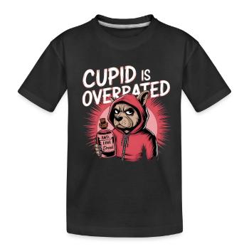 Single Valentinstag Liebe Amor lustiges Spruch - Kinder Premium Bio T-Shirt - Schwarz - Vorne