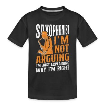 Saxophoniste Saxophoniste Je ne suis pas - T-shirt bio Premium Enfant - noir - Devant