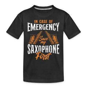 Saxophone en cas d’urgence - T-shirt bio Premium Enfant - noir - Devant
