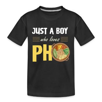 Einfach Ein Junge Der Pho Liebt - Kinder Premium Bio T-Shirt - Schwarz - Vorne