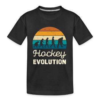 Hockey Evolution Retro Illustration - Kinder Premium Bio T-Shirt - Schwarz - Vorne