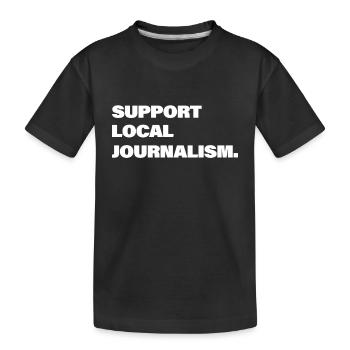 Support local journalism - Kids' Premium Organic T-Shirt - black - Front