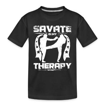 Savate is my therapy - Kids' Premium Organic T-Shirt - black - Front