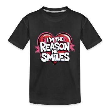 Valentine's Day partner for sweetheart love - Kids' Premium Organic T-Shirt - black - Front