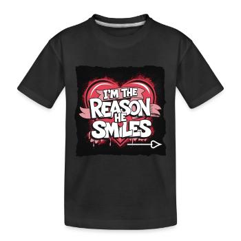 Valentine's Day partner for sweetheart love - Kids' Premium Organic T-Shirt - black - Front
