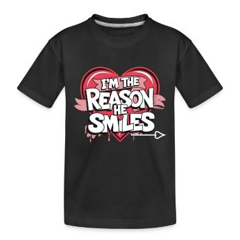 Valentine's Day partner for sweetheart love - Kids' Premium Organic T-Shirt - black - Front