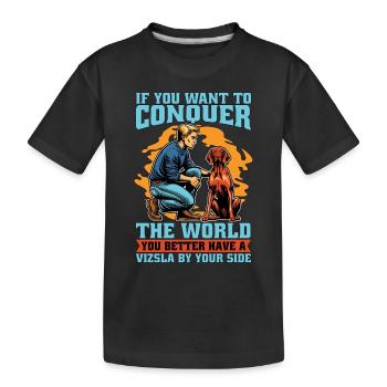 Vizsla si vous voulez conquérir le monde Propriétaire de chien - T-shirt bio Premium Enfant - noir - Devant