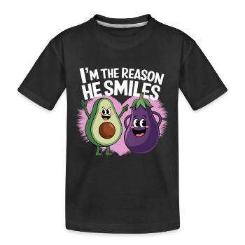 Valentine's Day partner for sweetheart love - Kids' Premium Organic T-Shirt - black - Front