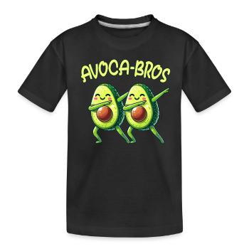Brüder, Freunde, Kumpels, Zwillinge, AVOCABROS - Kinder Premium Bio T-Shirt - Schwarz - Vorne