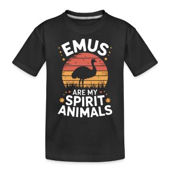 Emu Saying Australia Emus Funny Emu Gift - Kids' Premium Organic T-Shirt - black - Front