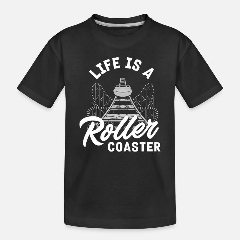 Leben Ist Eine Achterbahnfahrt - Kinder Premium Bio T-Shirt - Schwarz