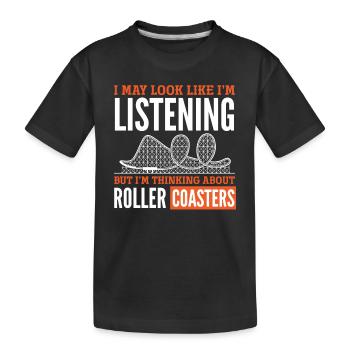 Achterbahn Gedanken Immer Dabei - Kinder Premium Bio T-Shirt - Schwarz - Vorne
