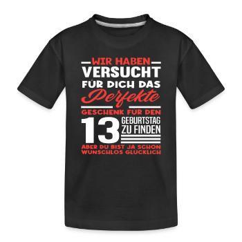 13e anniversaire Cadeau parfait - T-shirt bio Premium Enfant - noir - Devant