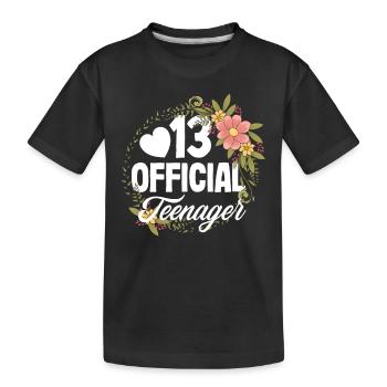 13e anniversaire Officiel Adolescent - T-shirt bio Premium Enfant - noir - Devant